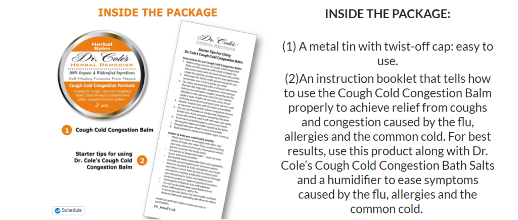 CCC Instructions MOBU Herbals Cough Cold Congestion