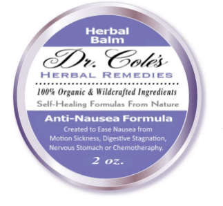 Dr. Coles Anti Nausea Herbal Remedy Organic Balm