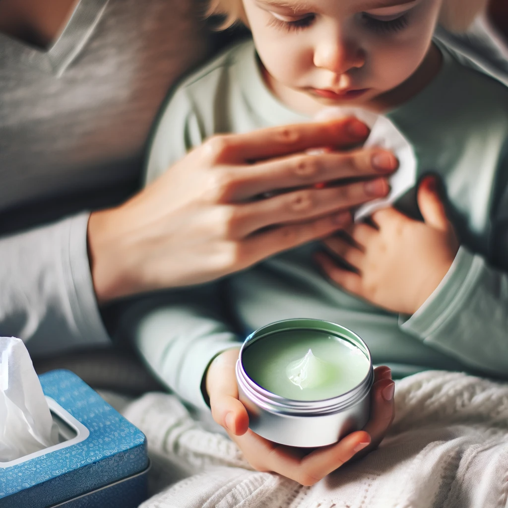 sick child cough cold congestion organic balm