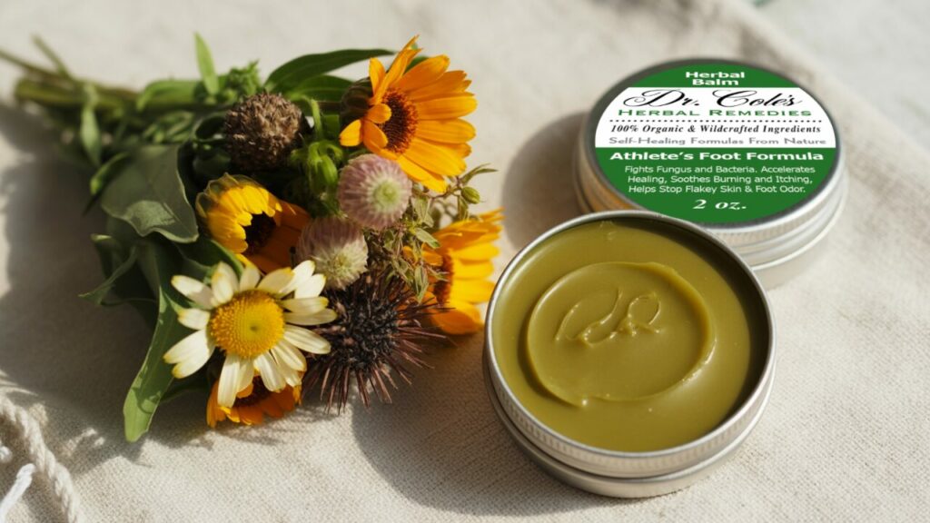 bouquet of herbs that are ingredients in Dr. Cole's Herbals Remedies Balm for Athlete's Foot