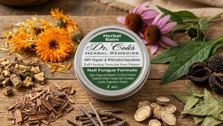 getting rid of toenail fungus naturally with Dr. Cole’s herbal nail fungus balm